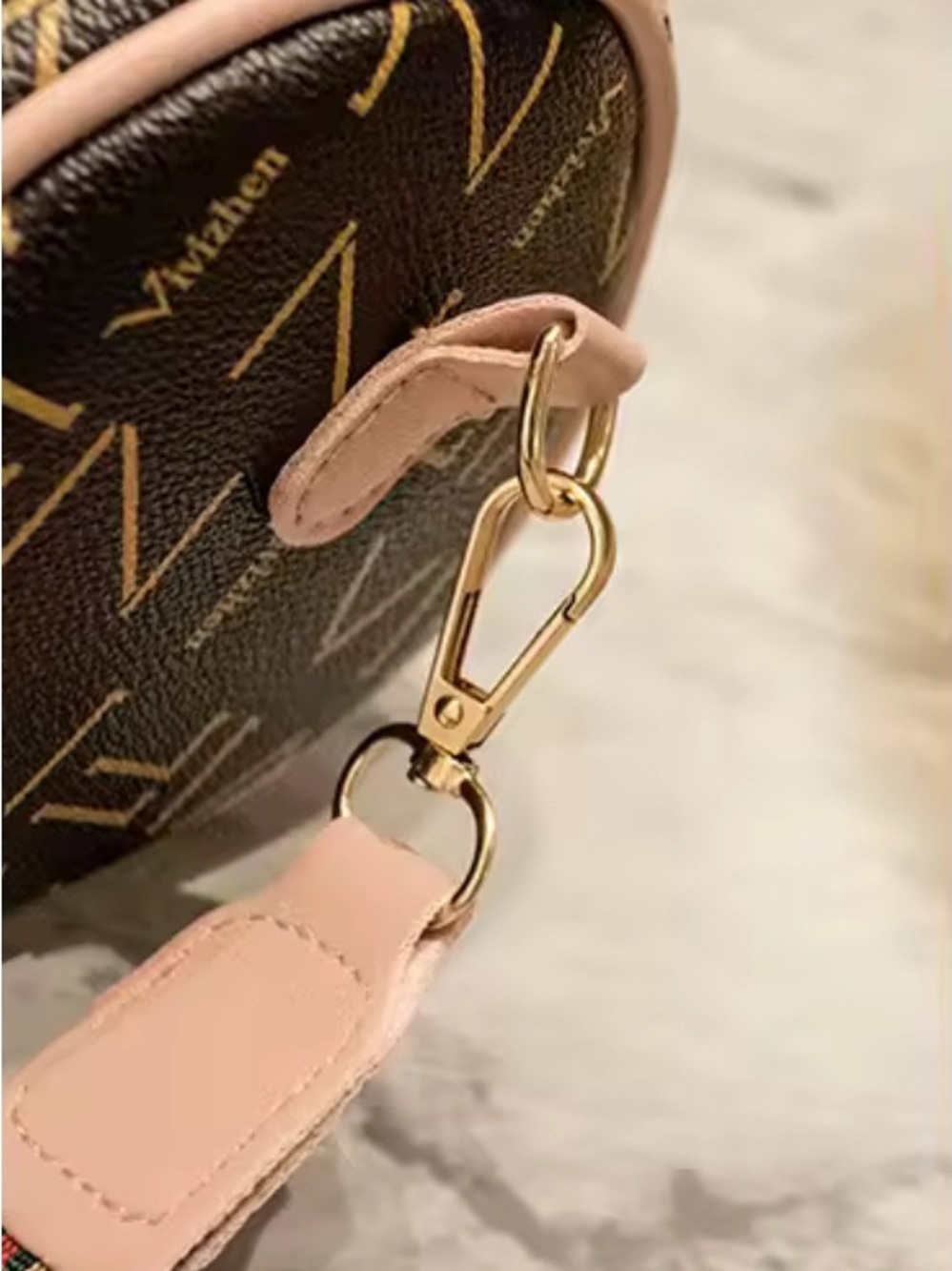 Monogram Bee Accent Barrel Crossbody Bag - Red /Brown NIP - Picture 5 of 10